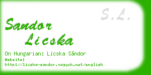 sandor licska business card