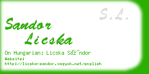 sandor licska business card